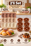 2 Model Set Silikon Kek Kalıbı (12'li Deniz Kabuğu ve 6 Adet BakeMuff) Kek ve Çikolata Kalıbı