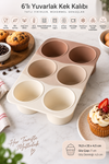 6’lı Yuvarlak Silikon Kek Kalıbı 173 ml Muffin, Sufle, Puding, Çikolata ve Tatlı Kalıbı