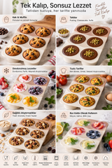 6’lı Yuvarlak Silikon Kek Kalıbı 173 ml Muffin, Sufle, Puding, Çikolata ve Tatlı Kalıbı