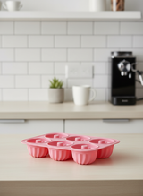 2 Adet 6'lı Silikon Muffin ve Cupcake Kalıbı - Yapışmaz Tek Parça Esnek Kek Kalıbı 25x16 cm