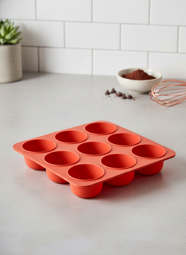 9'lu Silikon Yarım Küre Kek ve Çikolata Kalıbı - Yapışmaz, Isıya Dayanıklı Mousse ve Mini Tatlı Kalıbı