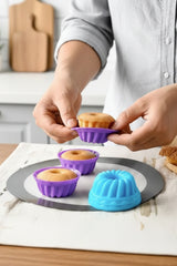 BakeMuff 18 Adet Silikon Muffin ve Mini Kek Kalıbı, Yapışmaz, Isıya Dayanımlı, BPA’sız - Karışık Renk